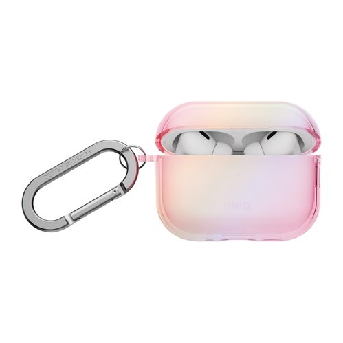 Прозрачный чехол с карабином Uniq Iridescia для AirPods Pro 3